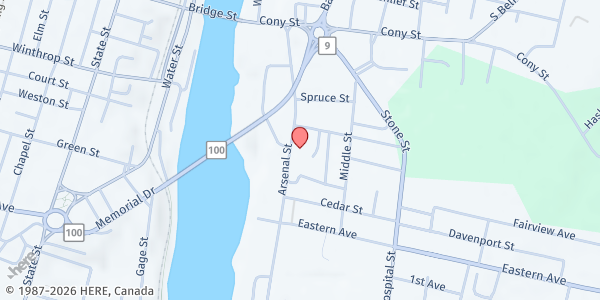 Map showing Kennebec Pediatrics - Ballard Center at Ballard Center, 6 E Chestnut St, Augusta, ME