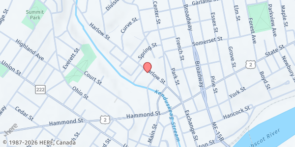 Map showing Bangor Farmers' Market at 146 Harlow St, Bangor, ME
