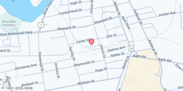 Map showing Mid Coast Hunger Prevention Program at 12 Tenney Way, Brunswick, ME