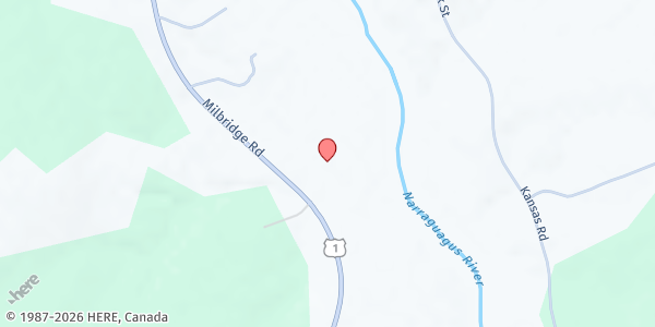 Map showing Folklore Farm at 304 Milbridge Road, Cherryfield, ME