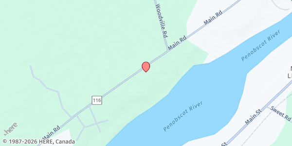 Map showing Chester Baptist Food Pantry at 2 S Chester Rd., Chester, ME