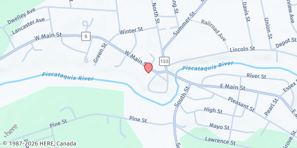 Map showing Piscataquis Regional Food Center at 76 North Street, Dover-Foxcroft, ME