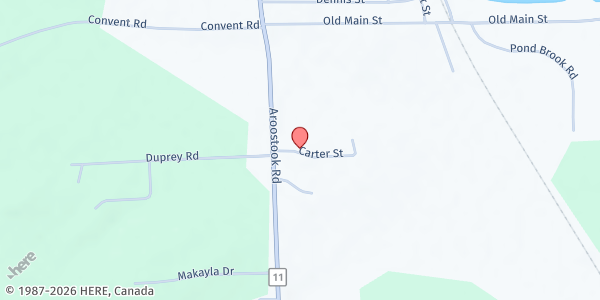 Map showing Fish River Rural Health Food Pantry at 10 Carter St, Eagle Lake, ME