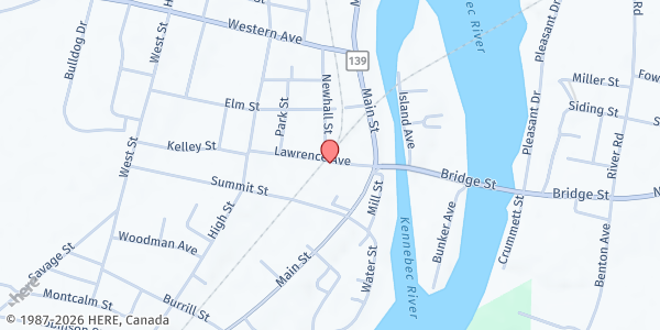Map showing Fairfield Interfaith Food Pantry at 23 Lawrence Ave., Fairfield, ME