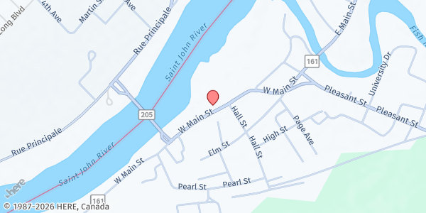 Map showing Greater Fort Kent Ecumenical Food Pantry at 229 W Main St, Fort Kent, ME