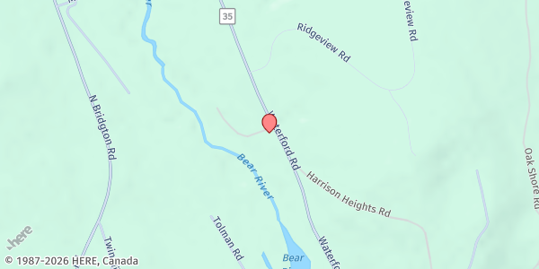 Map showing Harrison Food Bank at 176 Waterford Rd, Harrison, ME