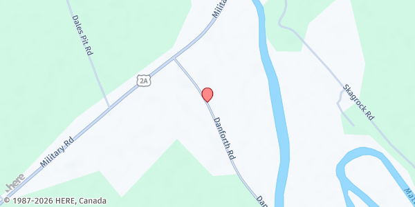 Map showing Town of Haynesville Food Pantry at 16 Danforth Rd, Haynesville, ME