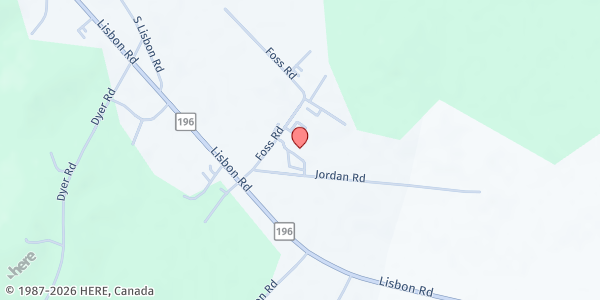 Map showing Pathway Vineyard Church Soup Kitchen at 9 Foss Rd, Lewiston, ME