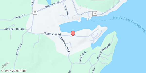 Map showing New Harbor Food Pantry at 6 South Side, New Harbor, ME