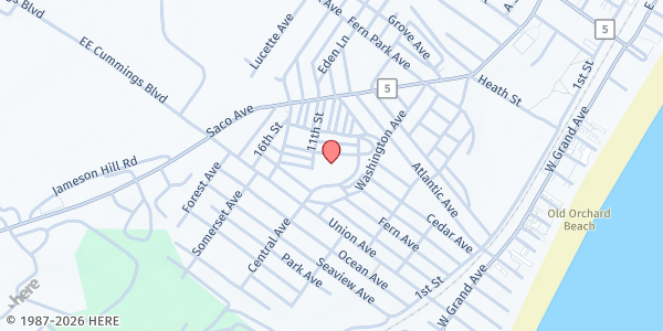 Map showing Old Orchard Beach UMC Food Pantry at 6 Fountain Ave, Old Orchard Beach, ME