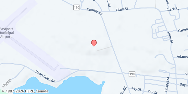 Map showing Passamaquoddy Food Pantry at 22 Bayview Dr., Pleasant Point, ME