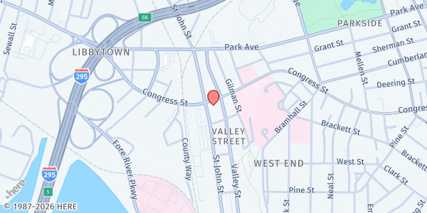 Map showing MaineHealth Food Pantry at Maine Medical Center at 950 Congress Street, Portland, ME