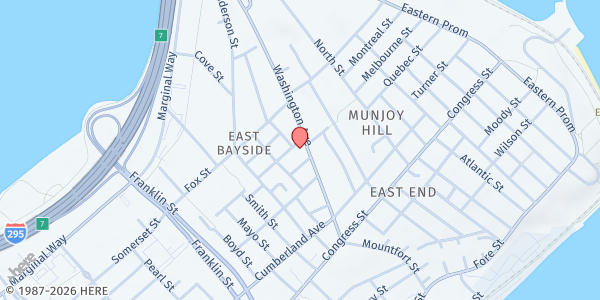 Map showing Root Cellar – Portland at 94 Washington Ave, Portland, ME