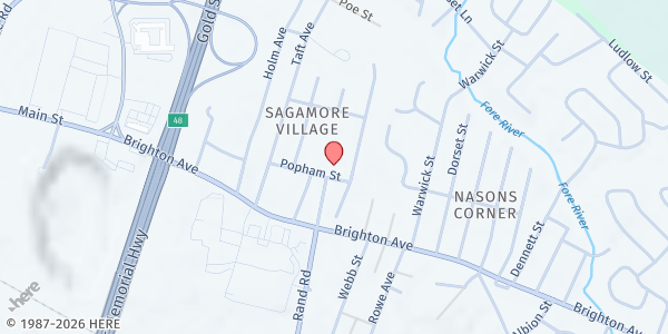 Map showing Sagamore Village Community Food Pantry Garden at 21 Popham Street, Portland, ME