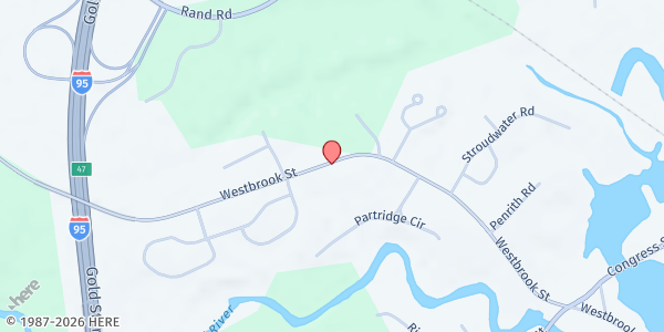 Map showing Stroudwater Christian Church Food Pantry at 1520 Westbrook St, Portland, ME