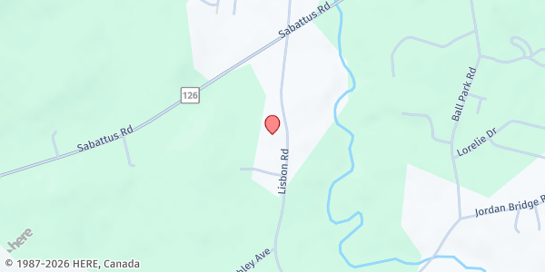 Map showing Loaves and Fishes Food Pantry – Sabattus at 61 Lisbon Road, Sabattus, ME