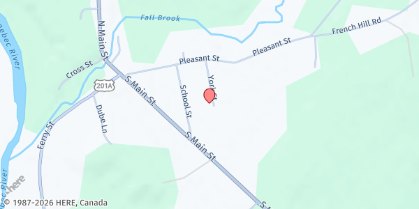 Map showing Solon Community Food Cupboard at 56 North Main Street, Solon, ME