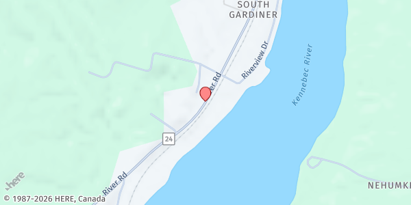 Map showing South Gardiner Baptist Church Food Pantry at 641 River Rd, South Gardiner, ME