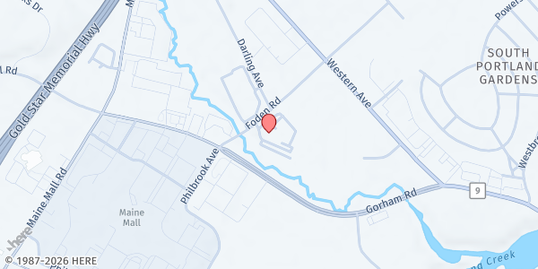 Map showing InterMed Food Pantry at 100 Foden Rd, South Portland, ME