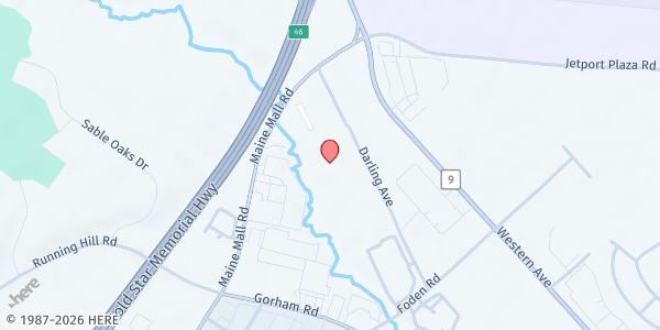 Map showing Preble Street Food Pantry at 75 Darling Ave, South Portland, ME