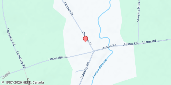 Map showing Starks Food Cupboard at 2 Chicken Street, Starks, ME