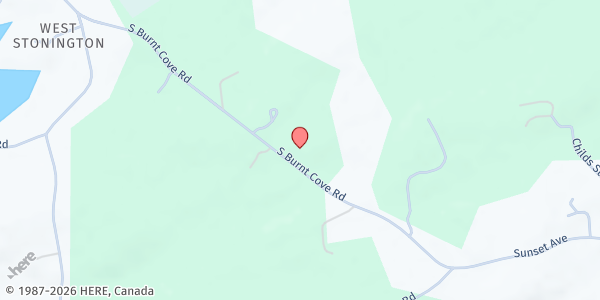 Map showing Healthy Island Project Food Pantry at 91 South Burnt Cove Road, Stonington, ME