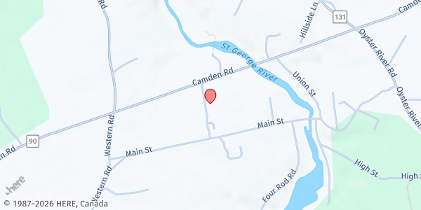 Map showing Bread for the Journey Warren Food Pantry at 44 School Street, Warren, ME