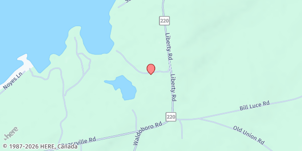 Map showing Washington Food Bank at 33 Liberty Rd, Washington, ME