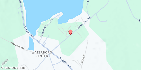 Map showing Waterboro Community Food Pantry at 26 Townhouse Road, Waterboro, ME
