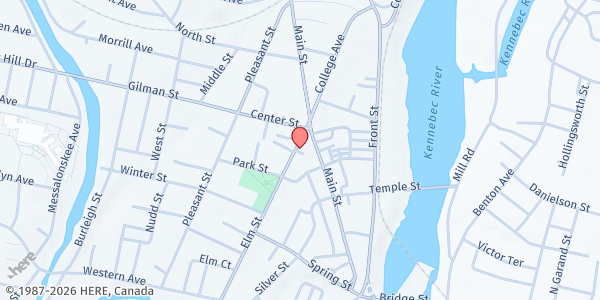 Map showing Waterville Winter Farmers' Market at Head of Falls, Waterville, ME