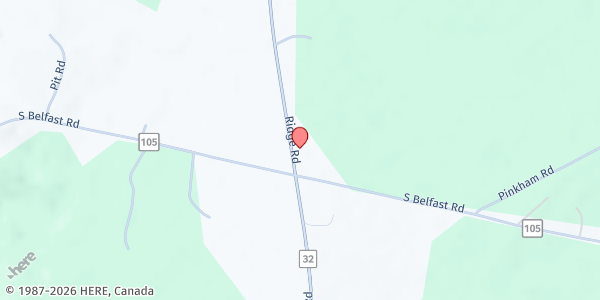 Map showing Windsor Food Pantry at 523 Ridge Rd, Windsor, ME