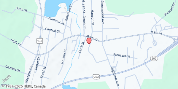 Map showing Winthrop Police Department at Winthrop Police Department, Winthrop, ME