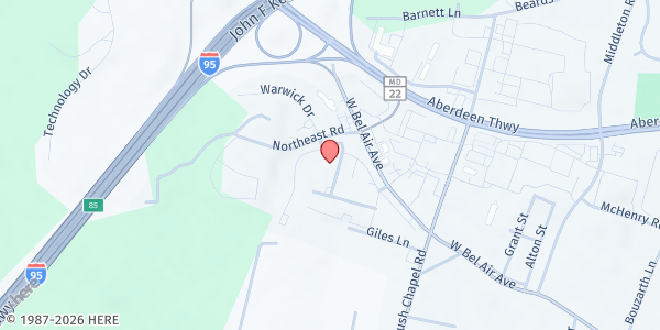 Map showing The Epicenter at Aberdeen – Community Café/Food Pantry at 21 Aberdeen Shopping Plaza, Aberdeen, MD