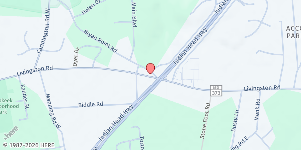 Map showing River Jordan, Inc. - Accokeek at 15809 Livingston Road, Accokeek, MD