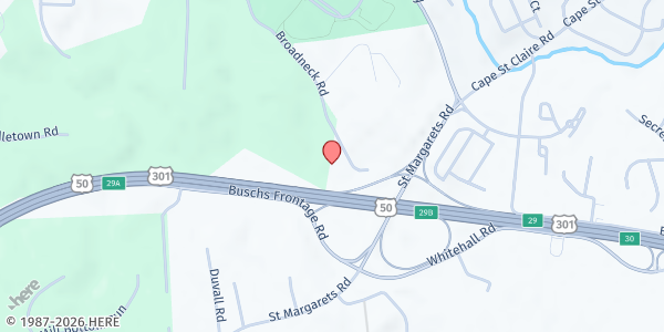 Map showing Asbury Broadneck United Methodist Church at 657 Broadneck Road, Annapolis, MD