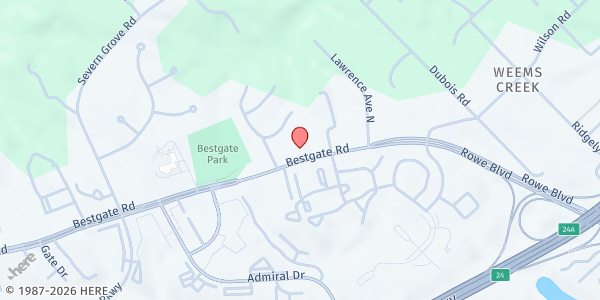 Map showing Holy Temple Church of God International at 708 Bestgate Road, Annapolis, MD