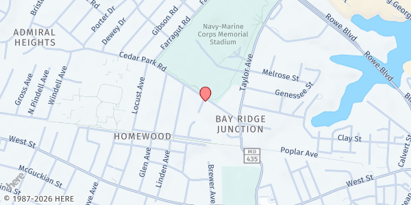 Map showing Inglesia Hispana Emmanuel at 919 Cedar Park, Annapolis, MD