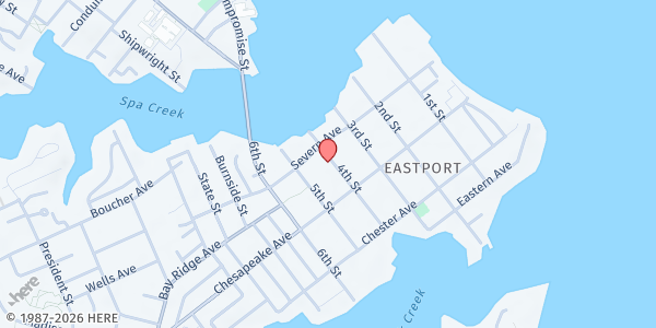 Map showing Love & Action - Annapolis at 414 Fourth Street, Annapolis, MD