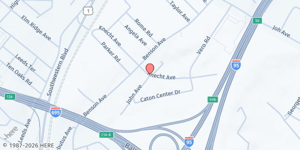 Map showing Action Chapel Baltimore at 6 Azar Court, Arbutus, MD