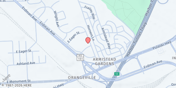 Map showing Centro SOL Food Pantry at 5215 Wright Avenue, Armistead Gardens, MD