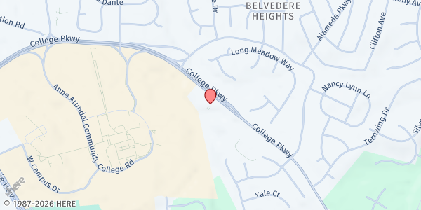 Map showing My Brother's Pantry at 301 College Parkway, Arnold, MD