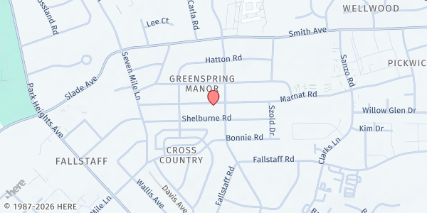 Map showing American Friends of Anvey Yashpe / maryland food bank at 3207 Marnat Rd, Baltimore, MD