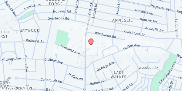 Map showing Baltimore County Department of Social Services - York Road at 6401 York Rd, Baltimore, MD