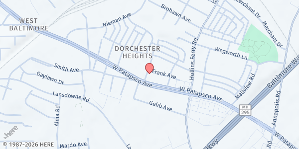 Map showing Faith Tabernacle Church at 2422 West Patapsco Avenue, Baltimore, MD