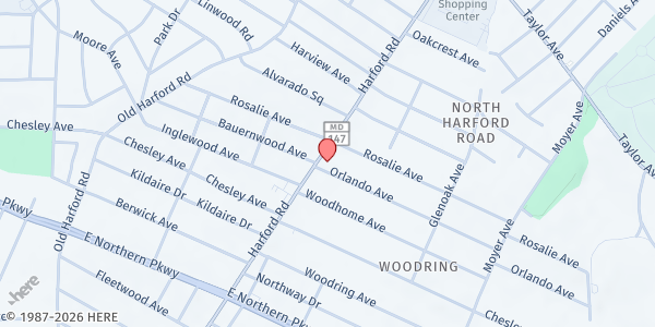 Map showing Friendship Outreach Center at 126 Friendship Outreach Center, Baltimore, MD