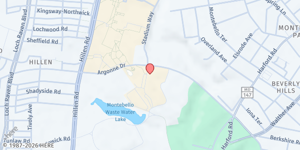 Map showing House of Ruth at 2201 Argonne Drive, Baltimore, MD