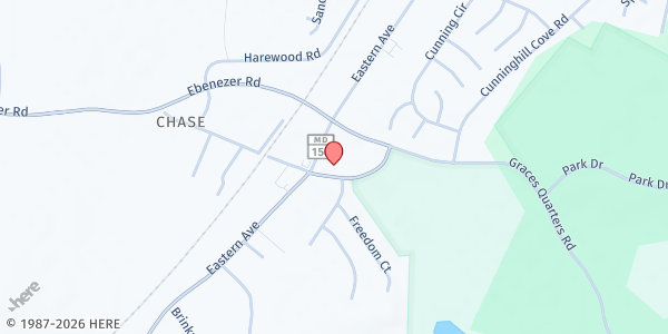 Map showing J&C UNITY INC at 7006 Graces Quarters Road, Baltimore, MD