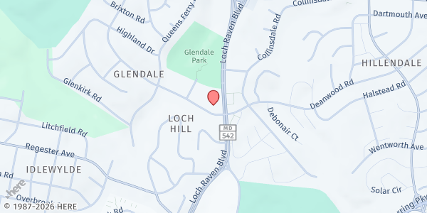 Map showing Loch Raven UMC Food Pantry at 6622 Loch Raven Boulevard, Baltimore, MD