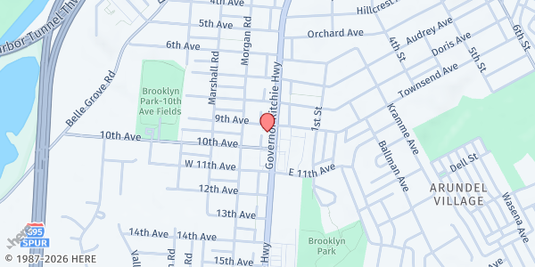 Map showing Mission Christiana Casa Dios at 4902 Ritchie Highway, Baltimore, MD