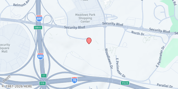 Map showing Morning Star Baptist Church – Baltimore County at 1600 Whitehead Court, Baltimore, MD